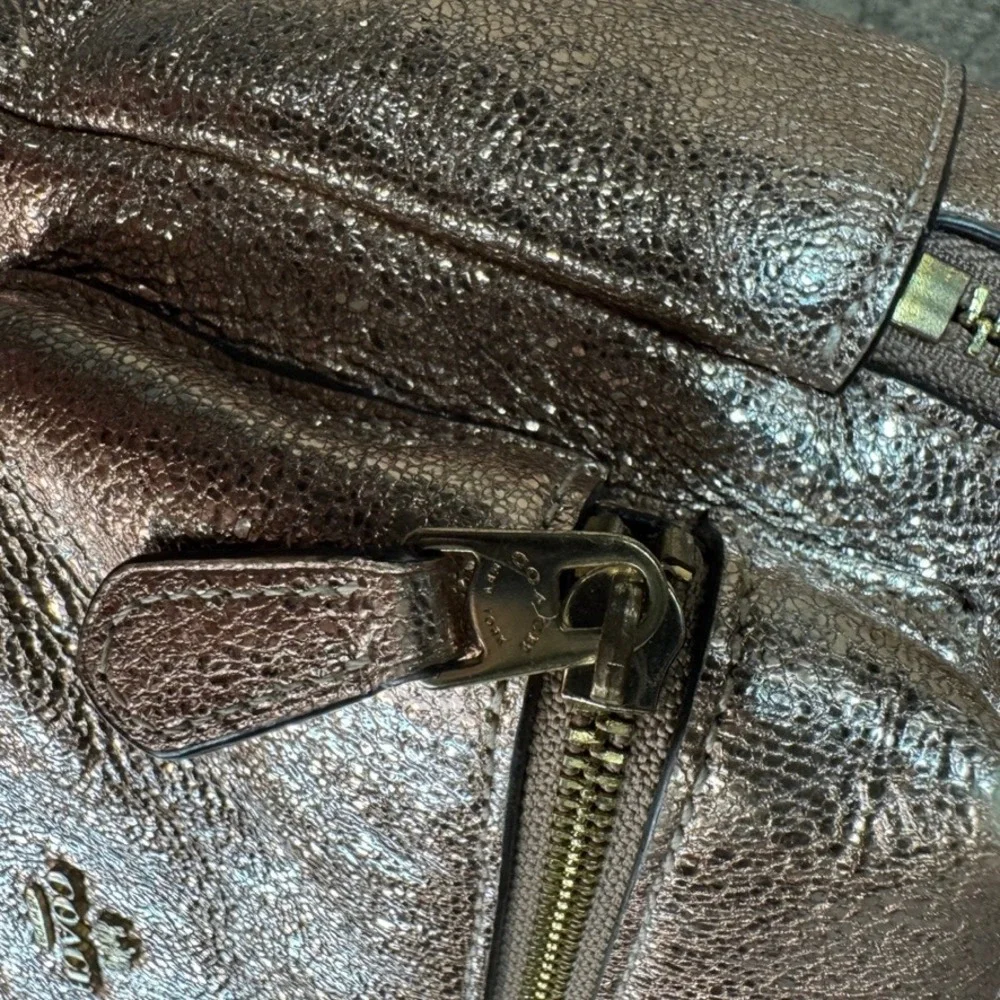 Coach Mini Backpack Metallic Rose Gold Pebbled Leather F38263 Womens Bag